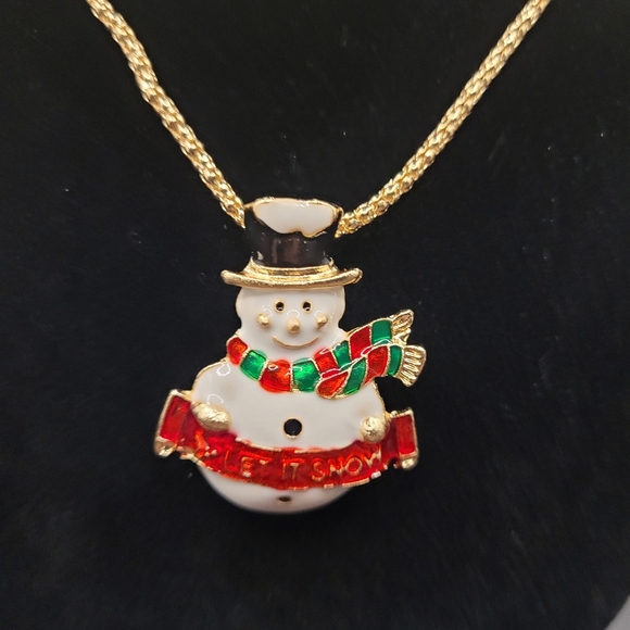 NWT-Betsey Johnson Let It Snow ❄️ Snowman Necklace - Picture 6 of 6